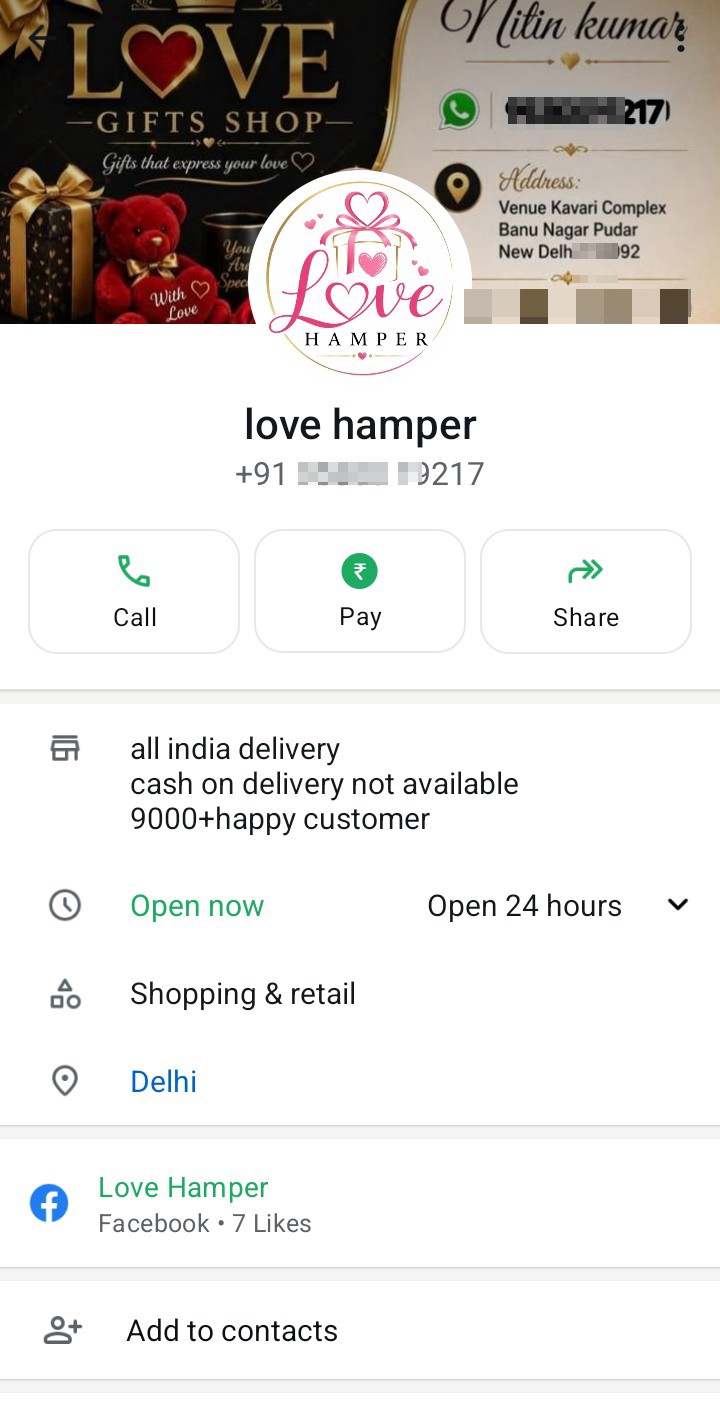online Hamper gift froud 