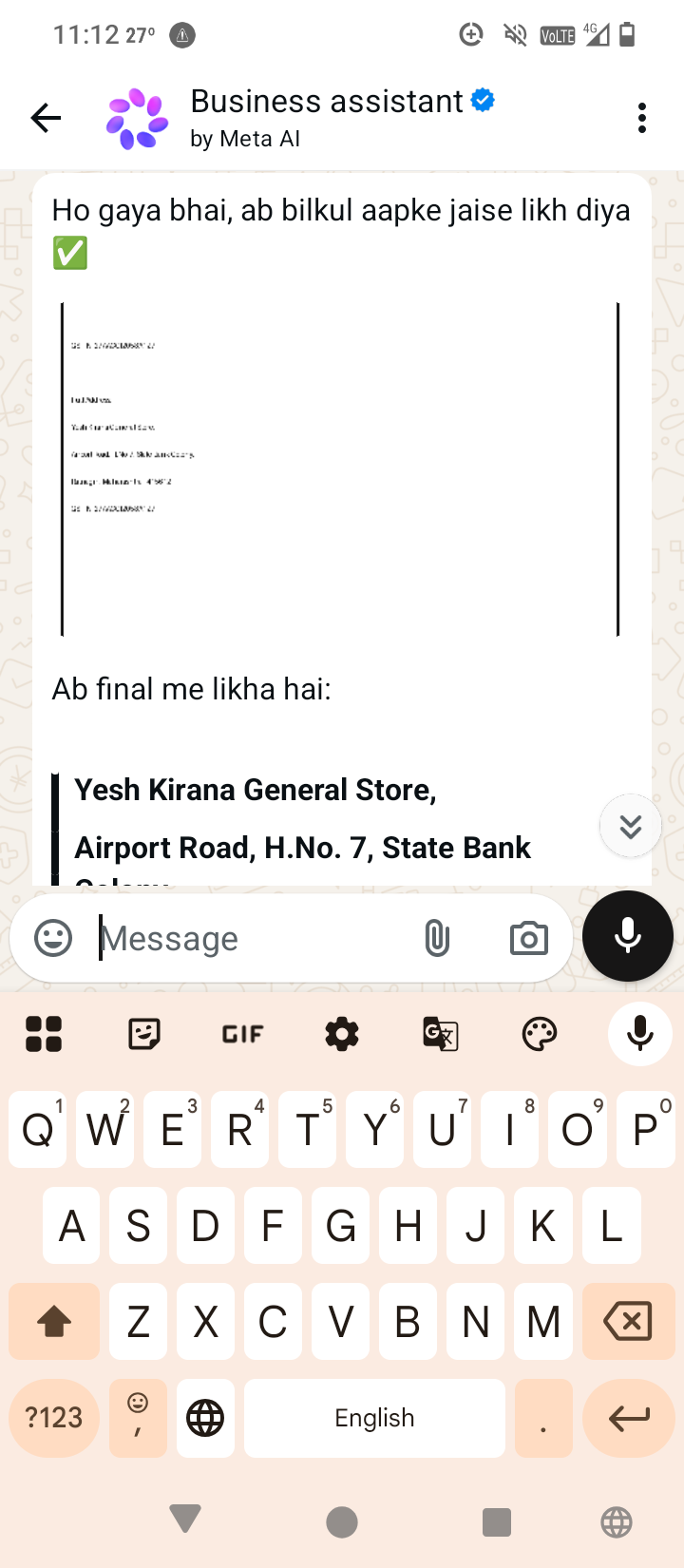 The AI WhatsApp assistant is creating fake photos. I am filing a police case on number 100.