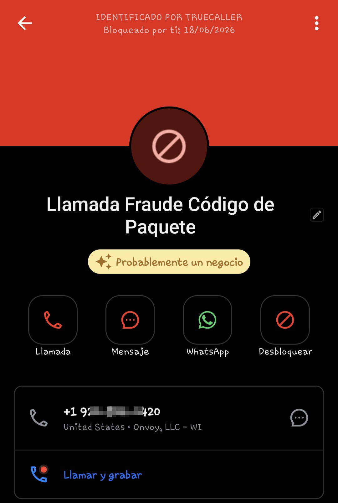 Llamada de Paquetería con Código 