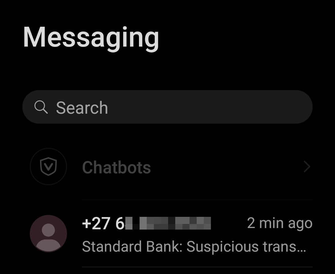 SCAM... not a valid standard bank number
