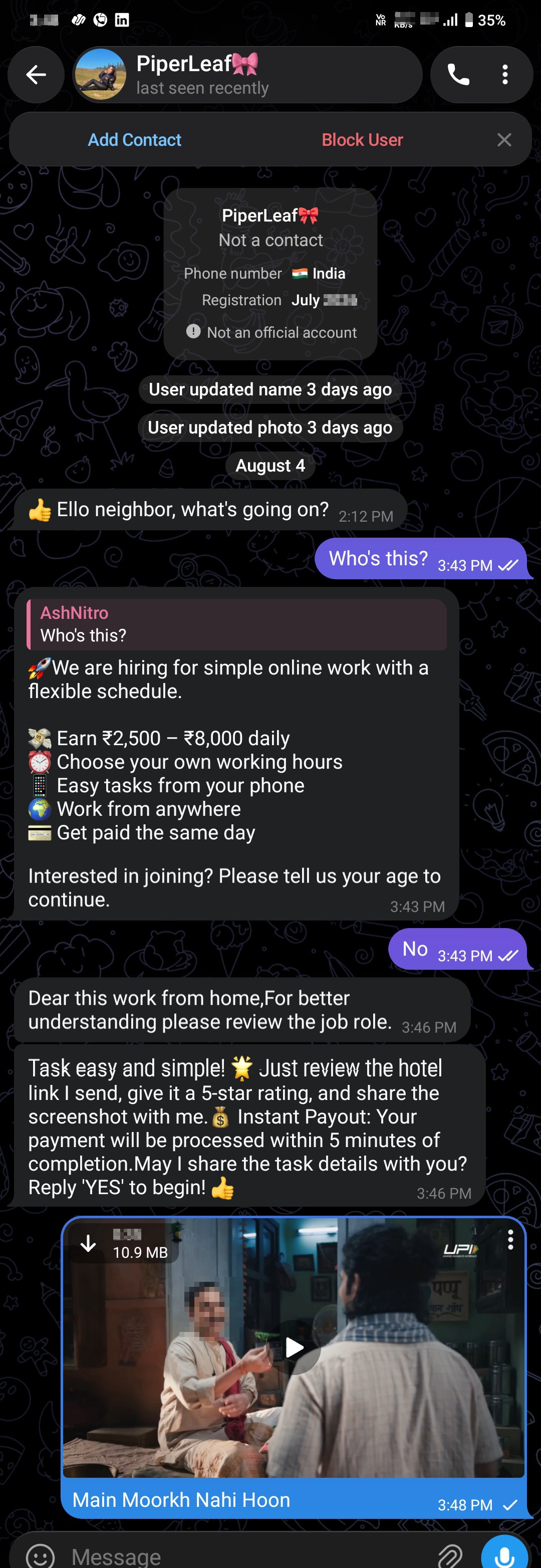 Another day, another 'Review & earn' scam