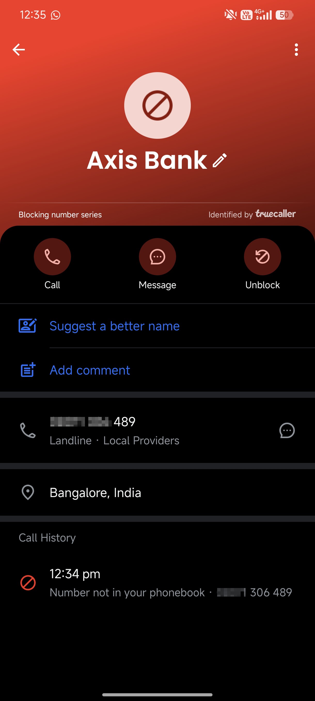 spammers, unknown callers 