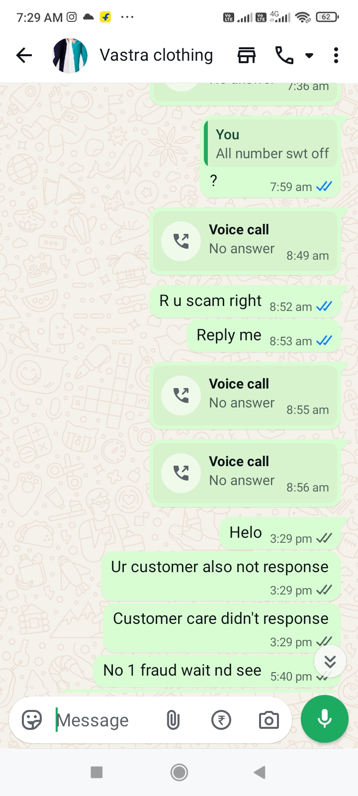 vastra clothing [PHONE] scam  - image 2