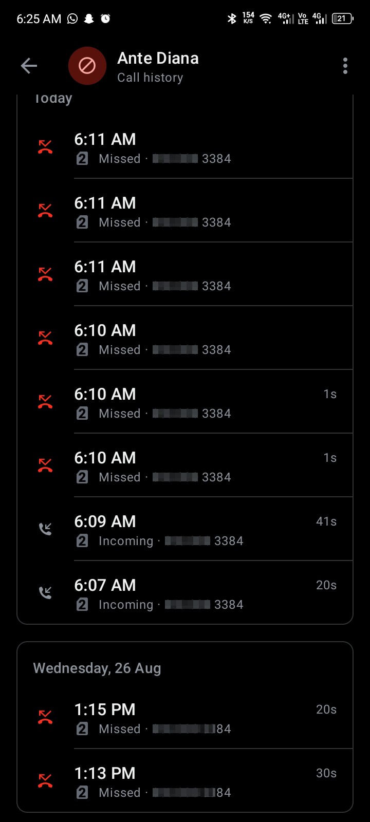 Harassment (Silent Calls)