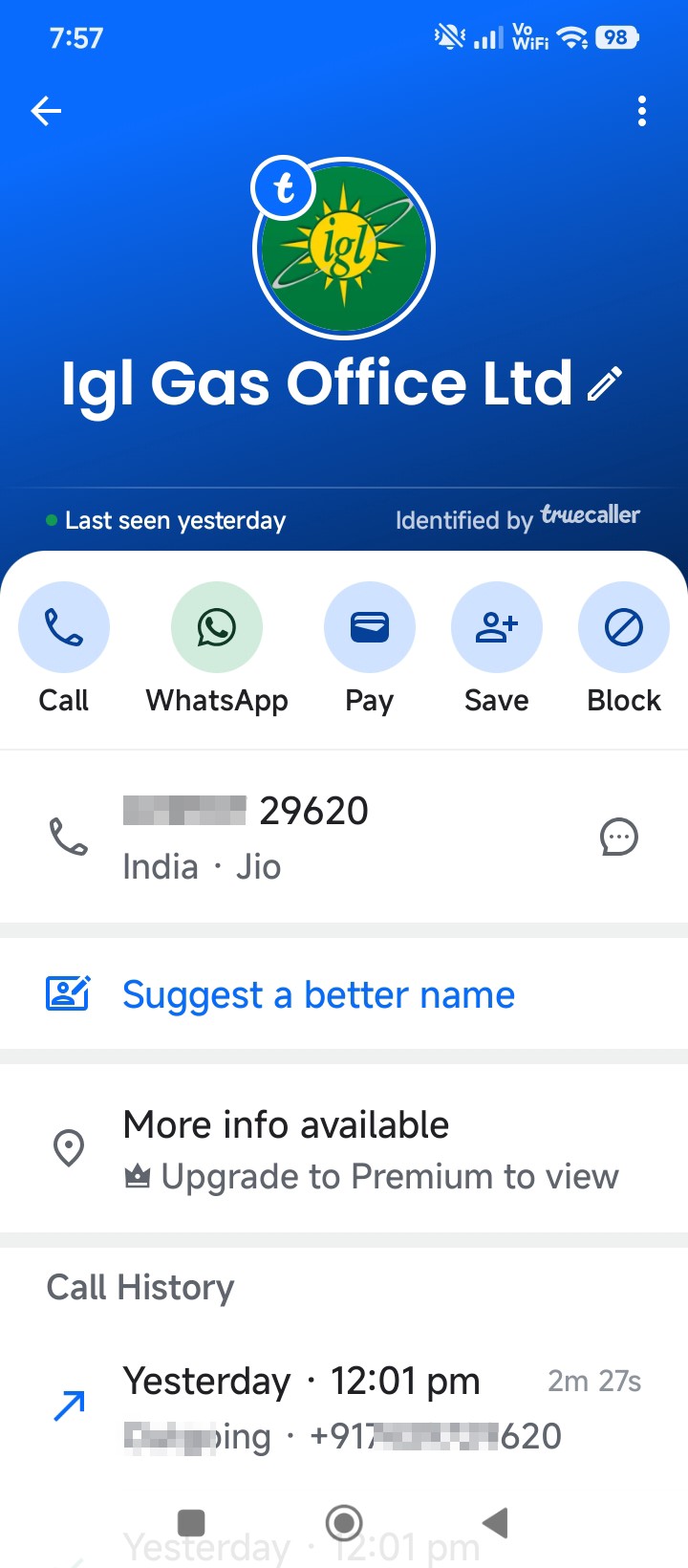 fake IGL CALL SCAM 