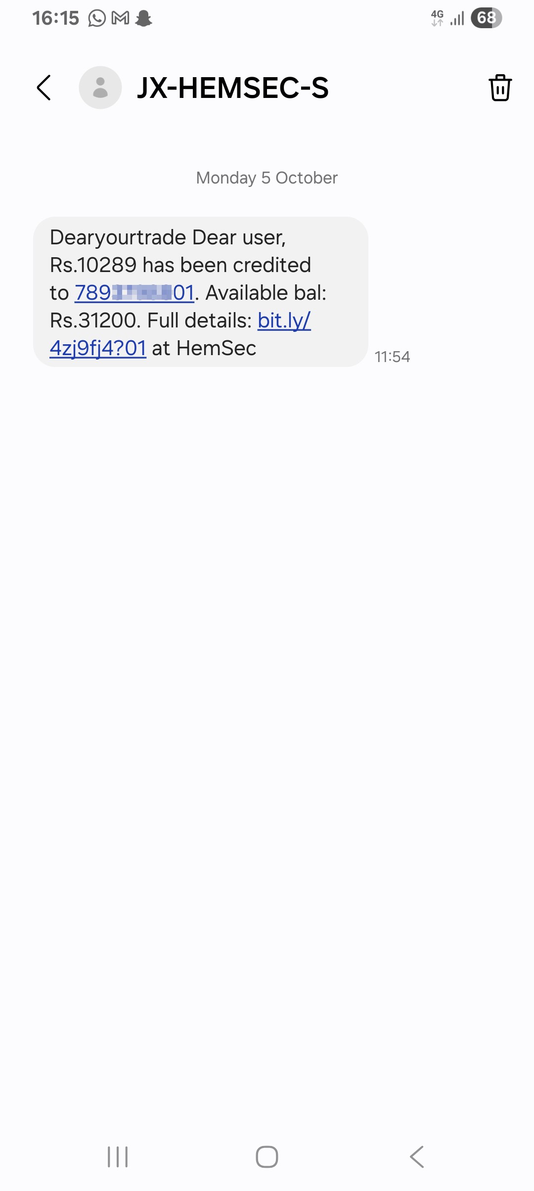 A complaint against the scammers 