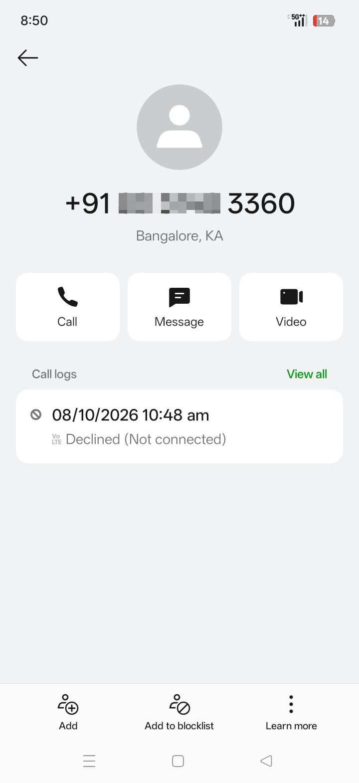 This number is very annoying