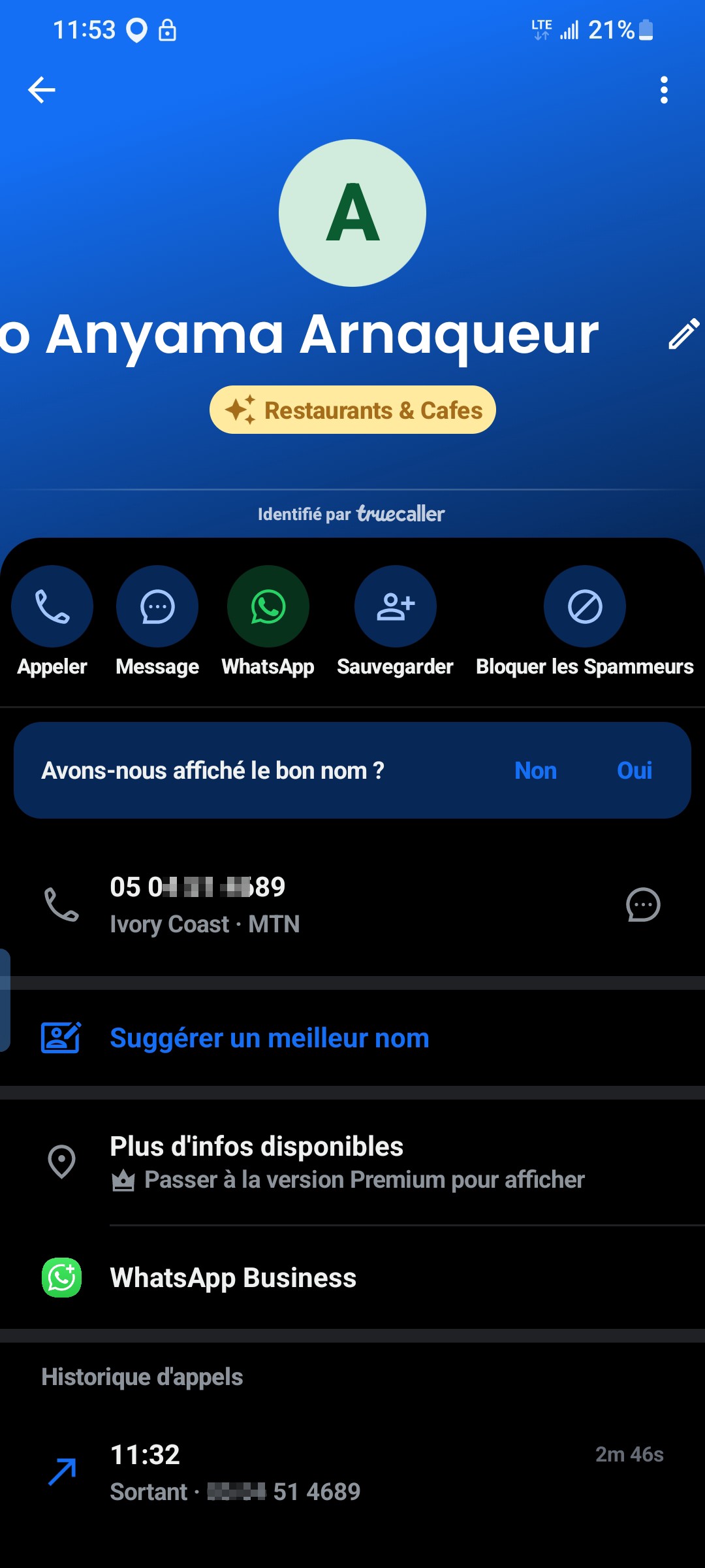 This number is a scam number: 0504514689