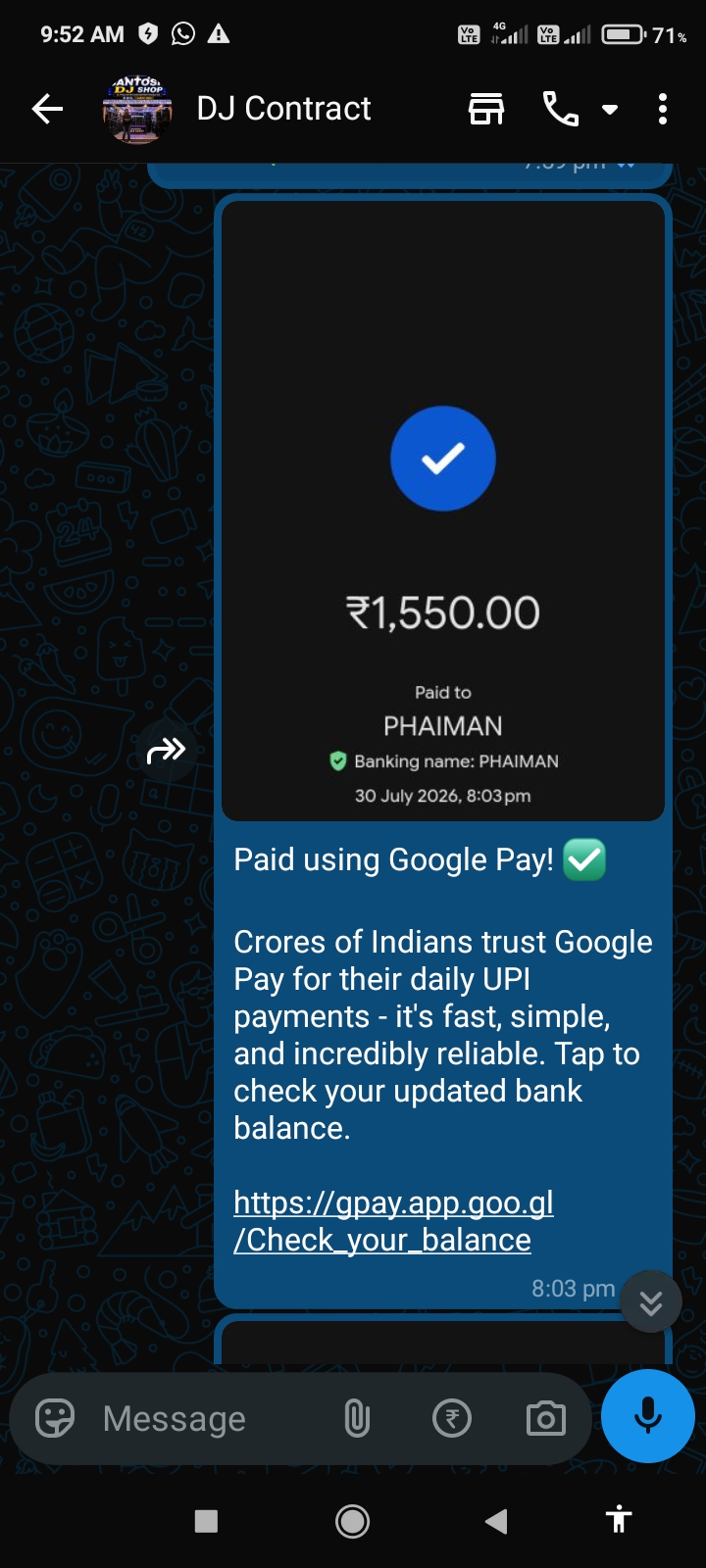 We transferred 9500 rupees to a fake DJ, and he turned out to be a fraud; his name is Santosh DJ Wala. - image 2