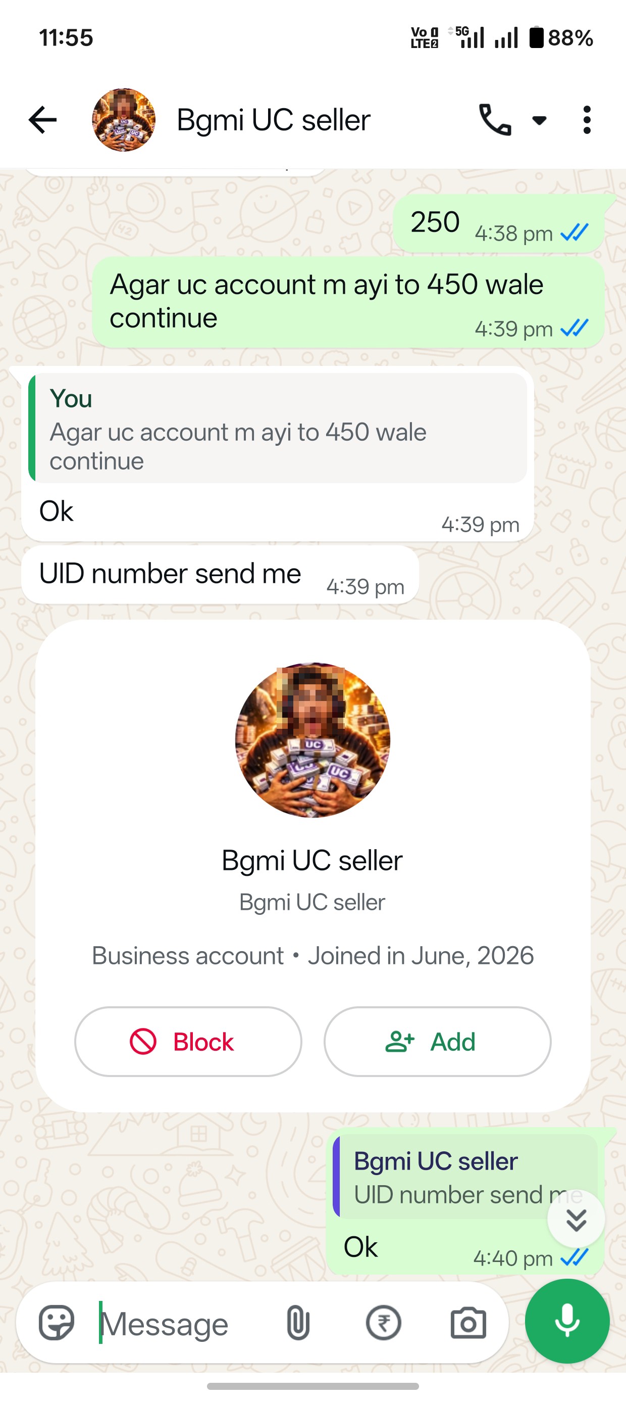 Fraud of ₹250 for BGMI/PUBG UC Purchase - image 4