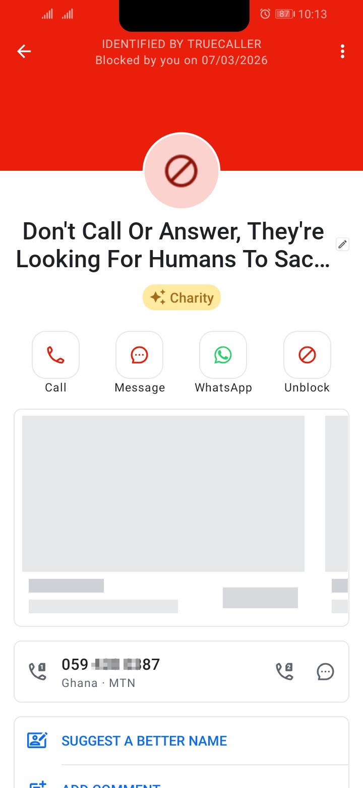 Beware of this Number