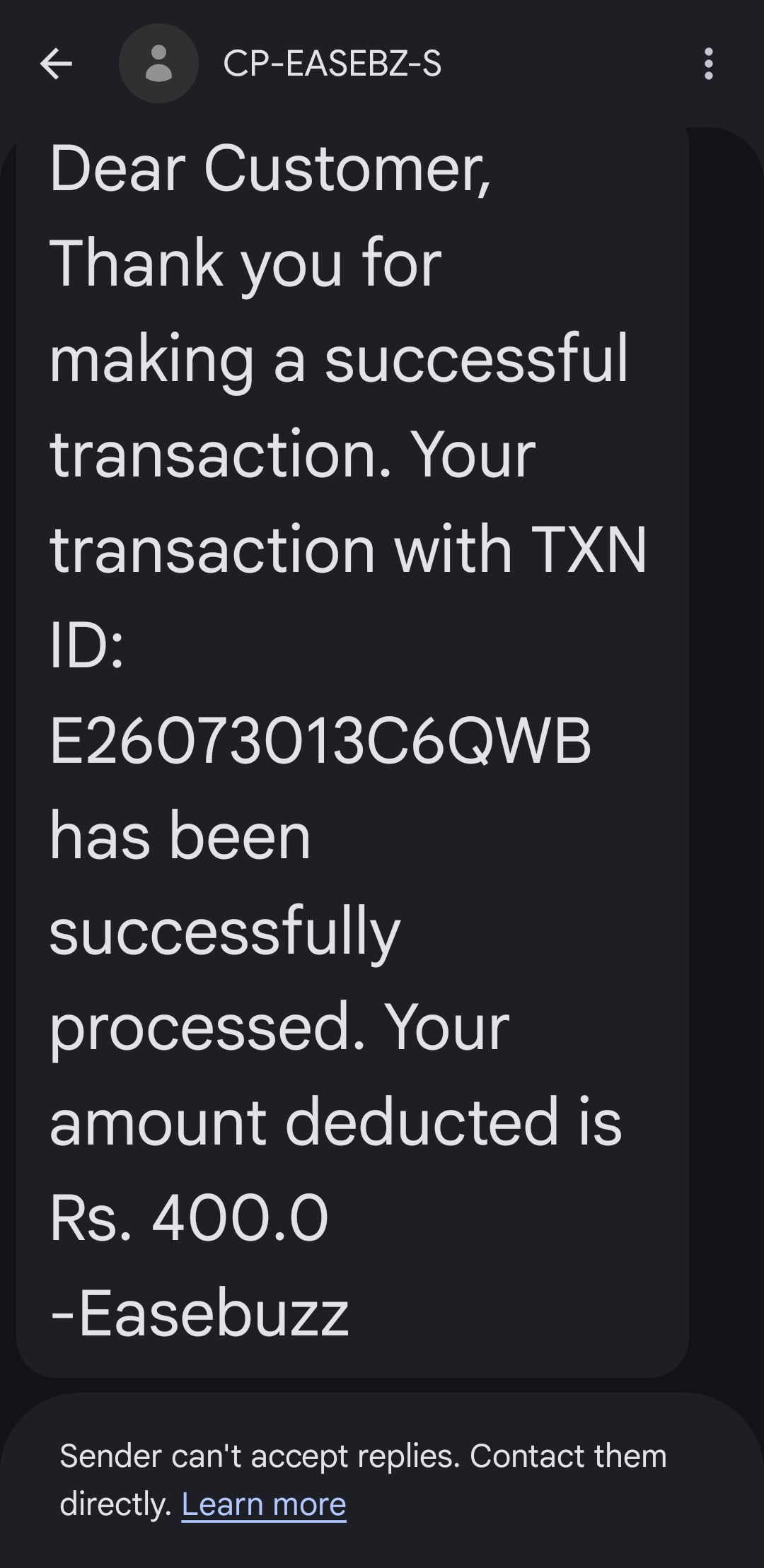 400 rupees were deducted from my account yesterday, please help me, the app's name is easebuzz. - image 2