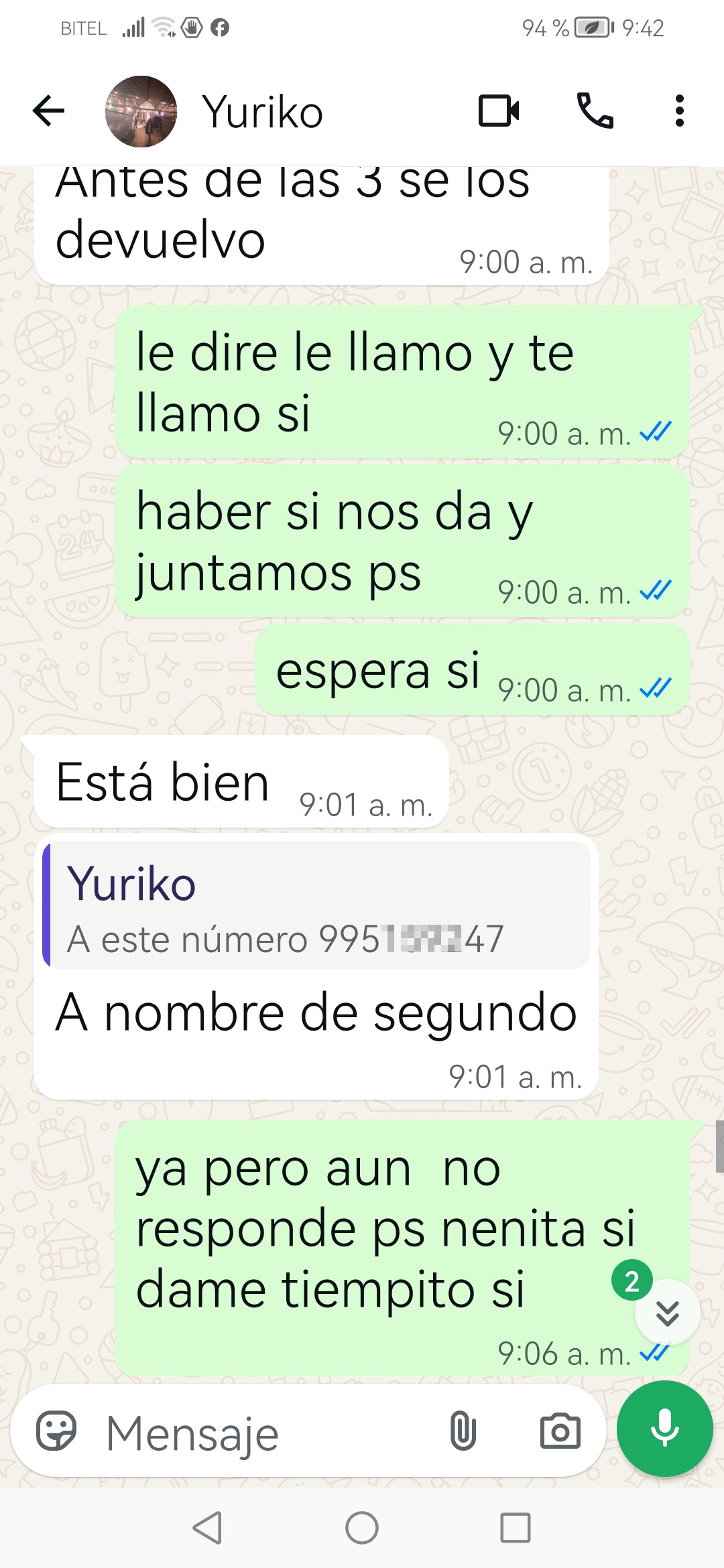 WhatsApp notification