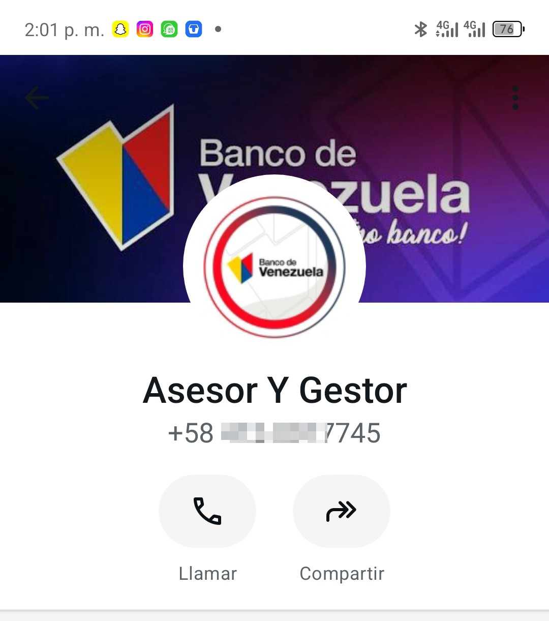 scam with credit from Banco de Venezuela