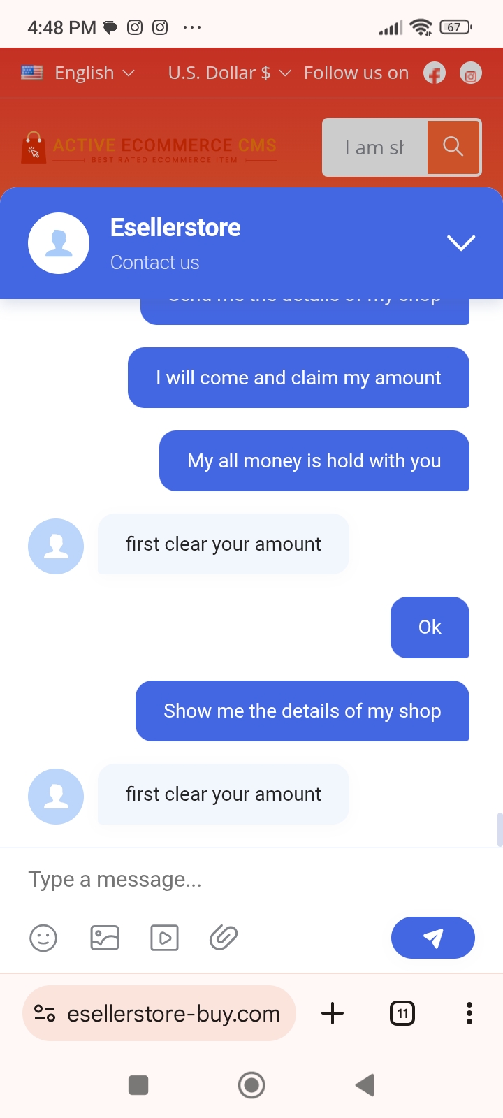 this Esaller store is a froude and scamed big amount from me .