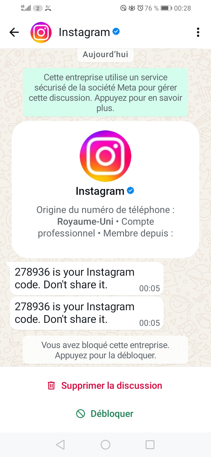 Instagram account