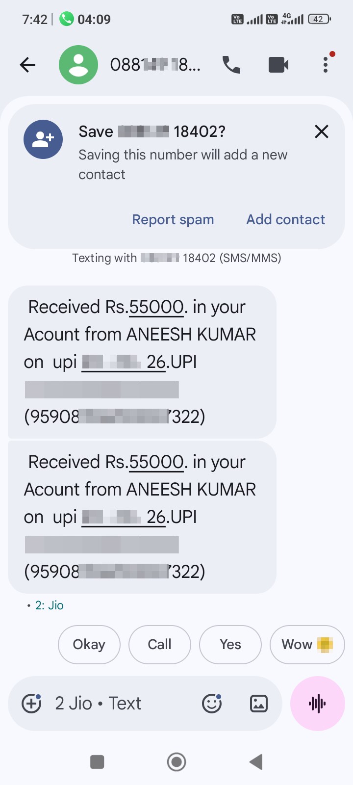 accidently money return scam 