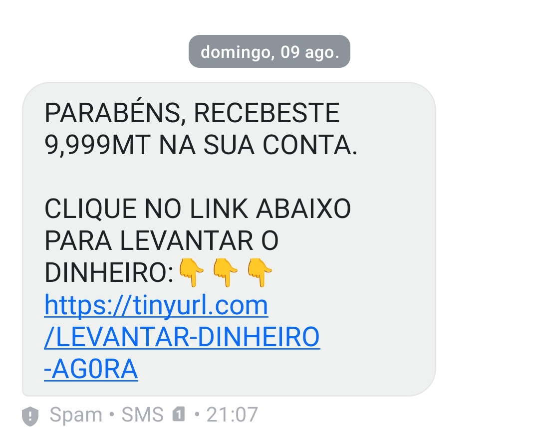 ATTEMPTED SCAM THROUGH FAKE MESSAGE