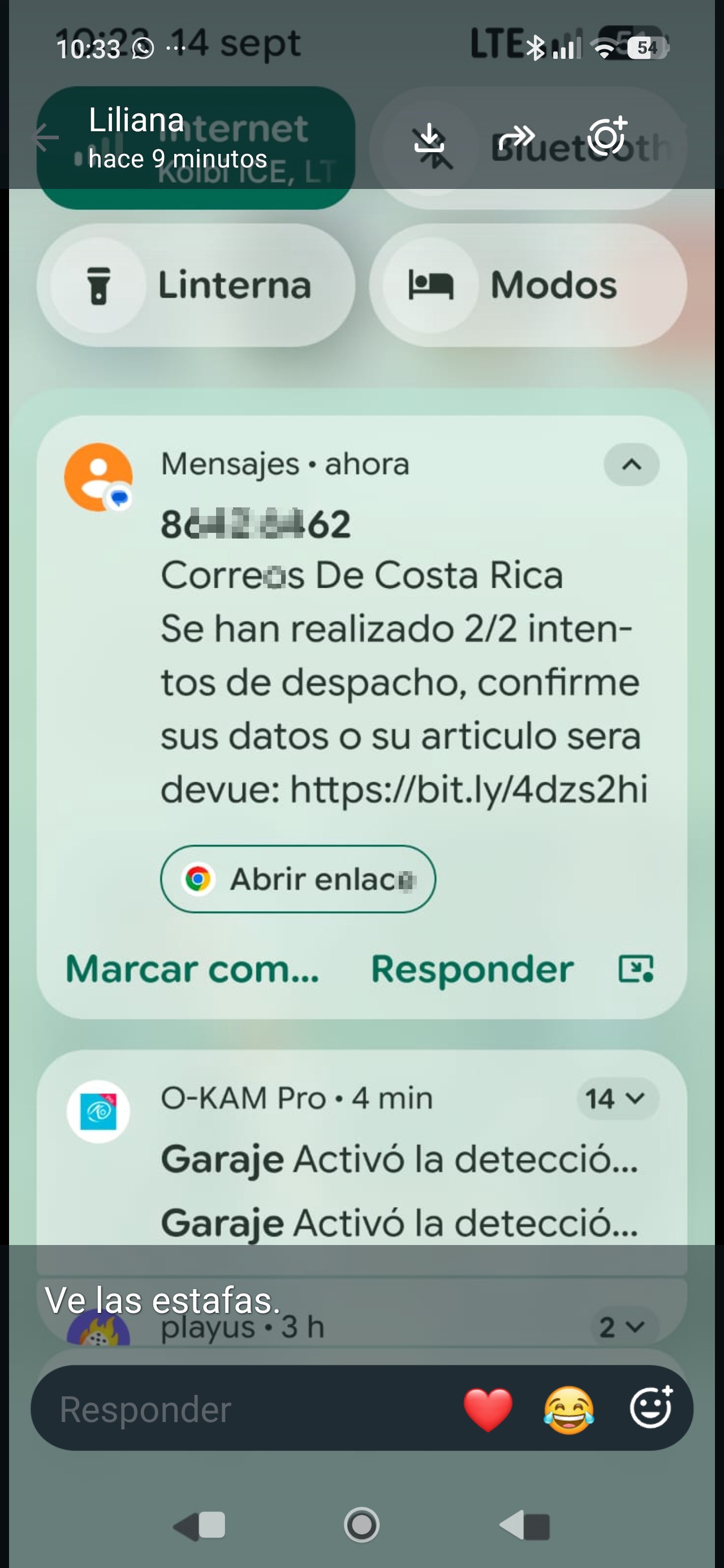 Scam using Costa Rica Post