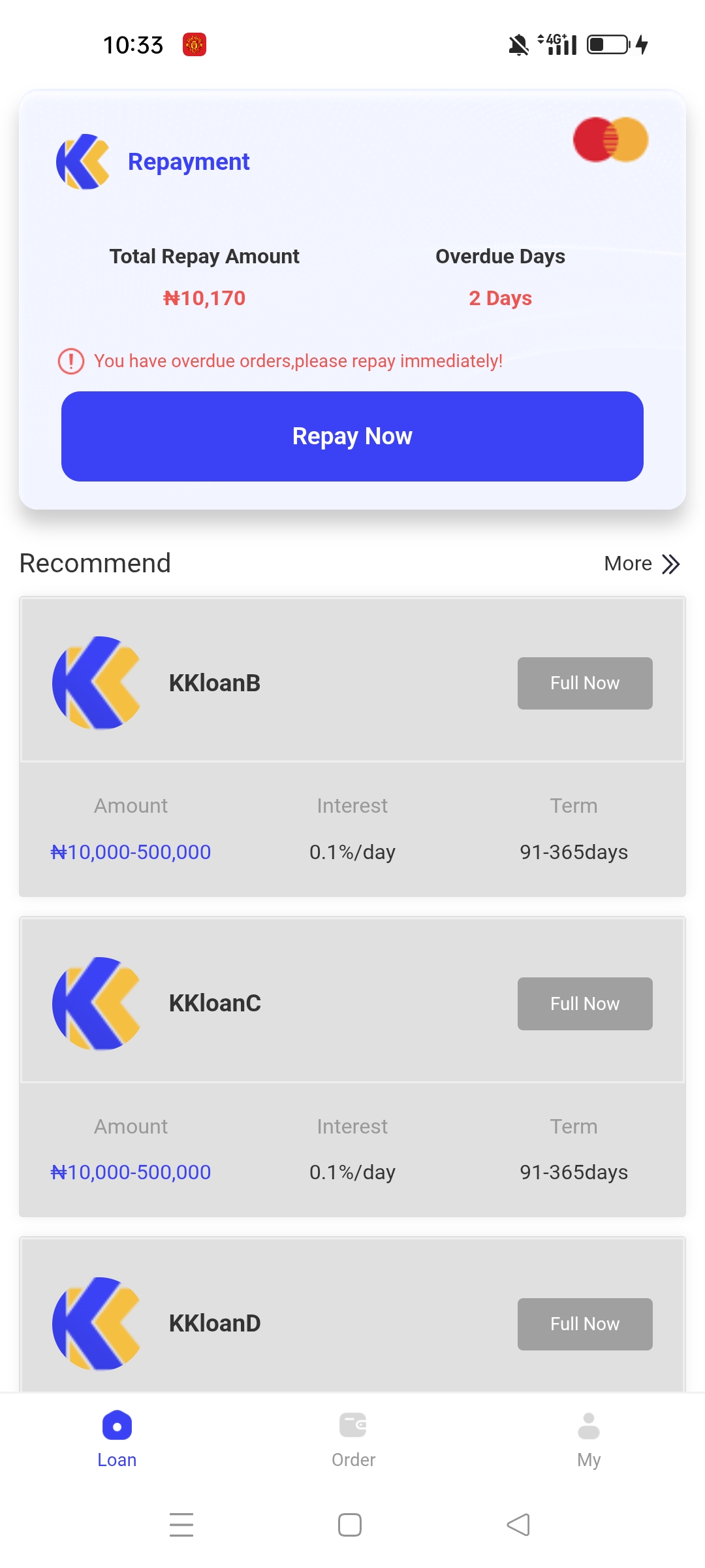 Caution: KKLoan app tricks with high repayment. 