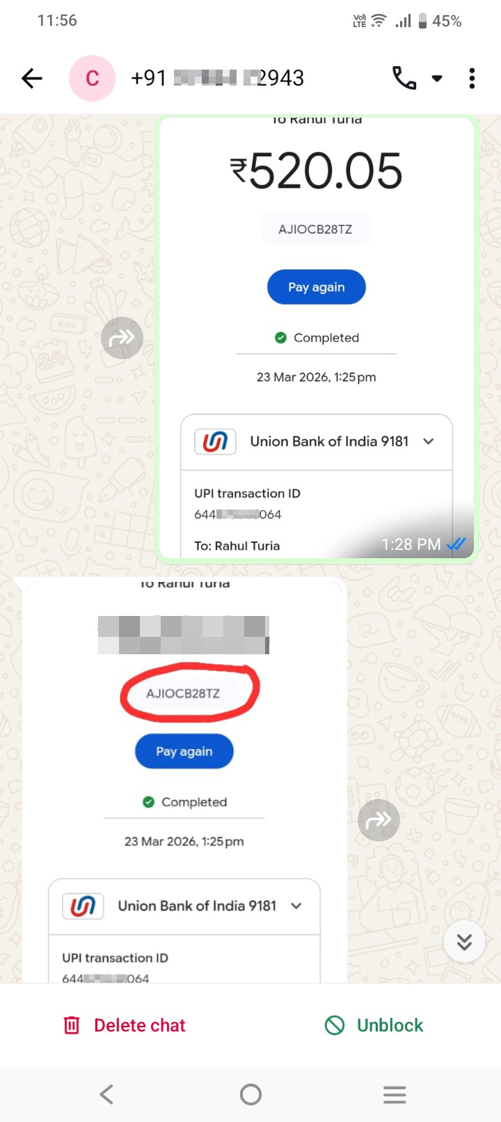 Ajio Order [TXN_ID] Scam From Kolkata [PHONE],90518 23610,9[PHONE]  scammers details  - image 4
