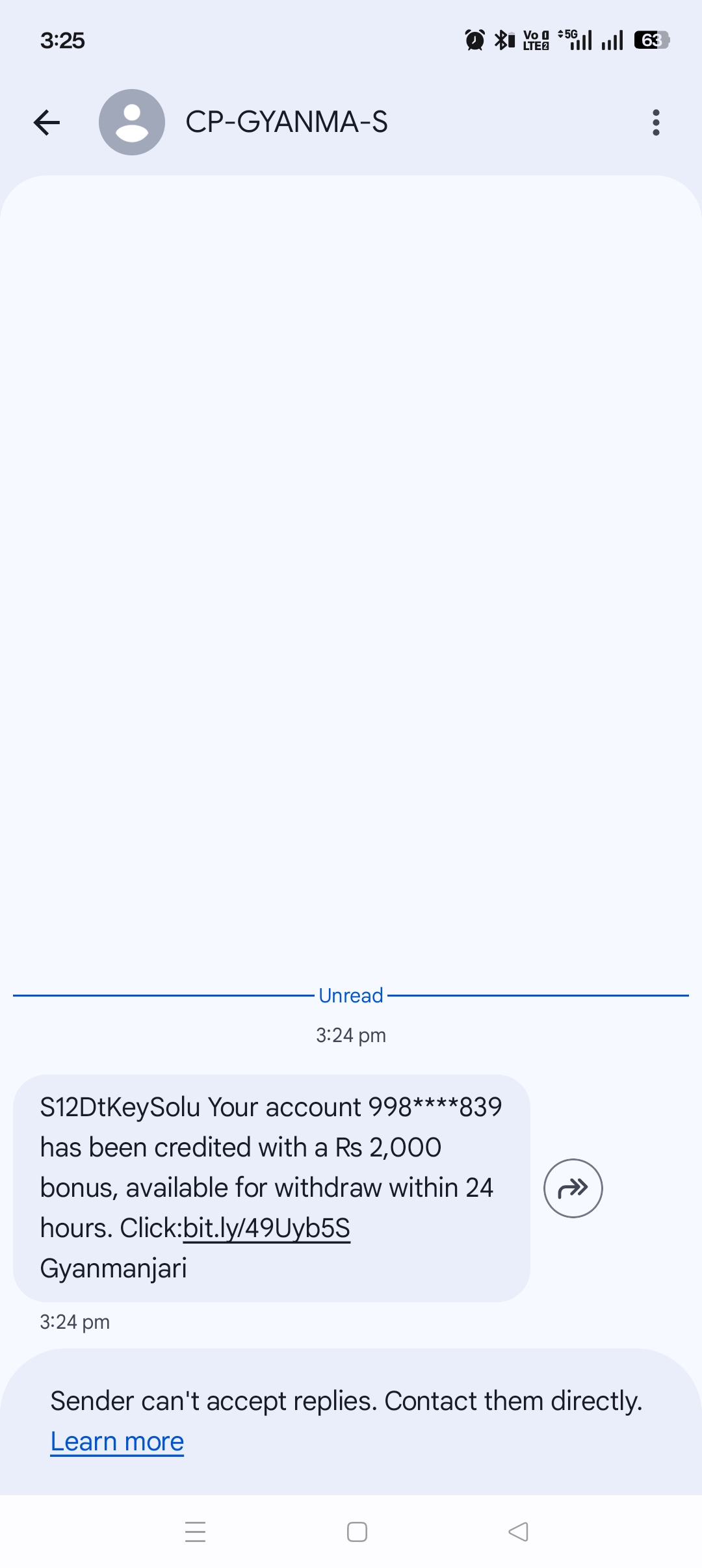 Getting Scam message 
