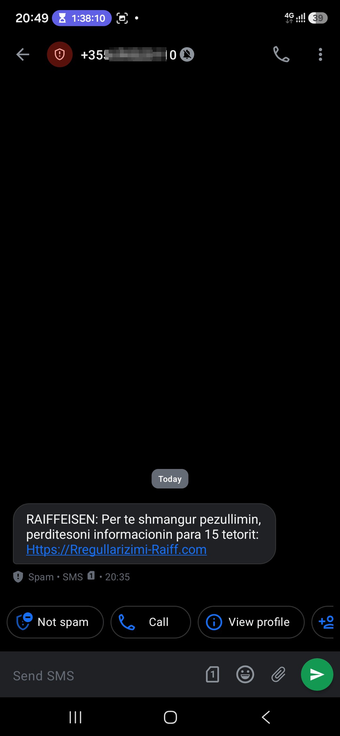 spam messages from Thief