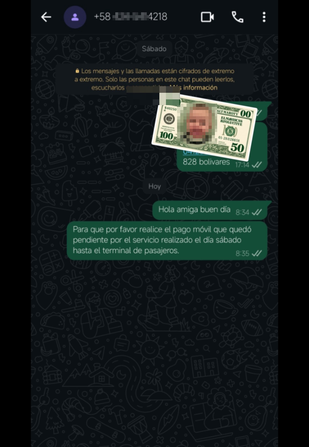 He requests the services and says he is having problems with the bank app.