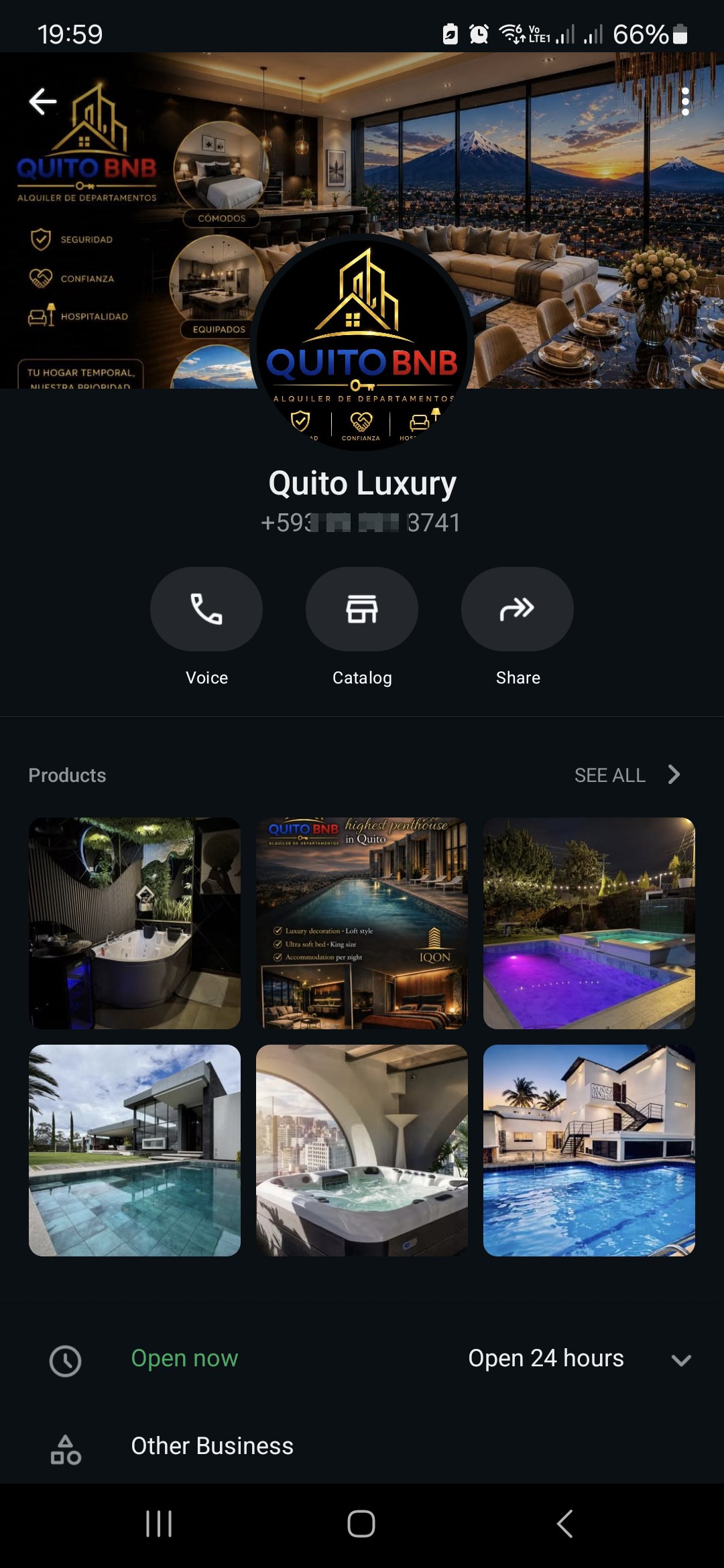 scam page with that WhatsApp impersonating Airbnbs
