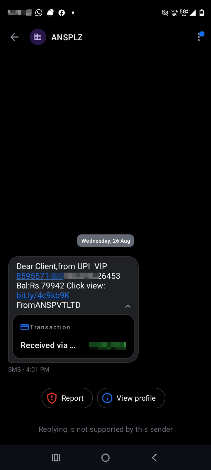 not account 