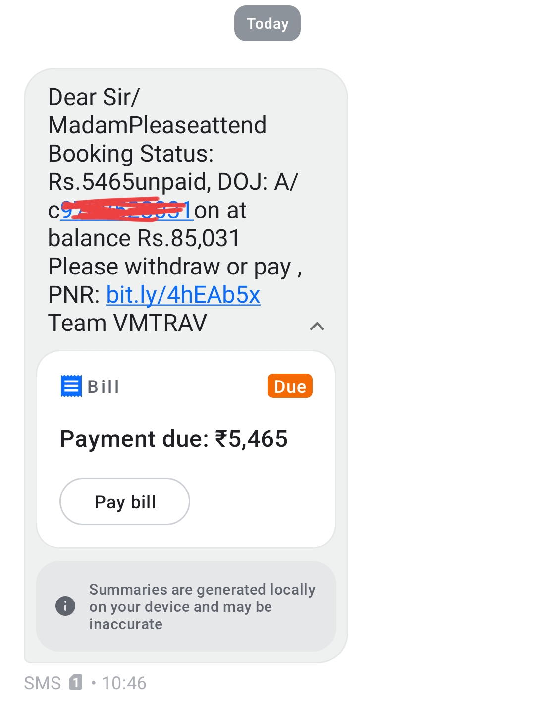 bill due scam 
