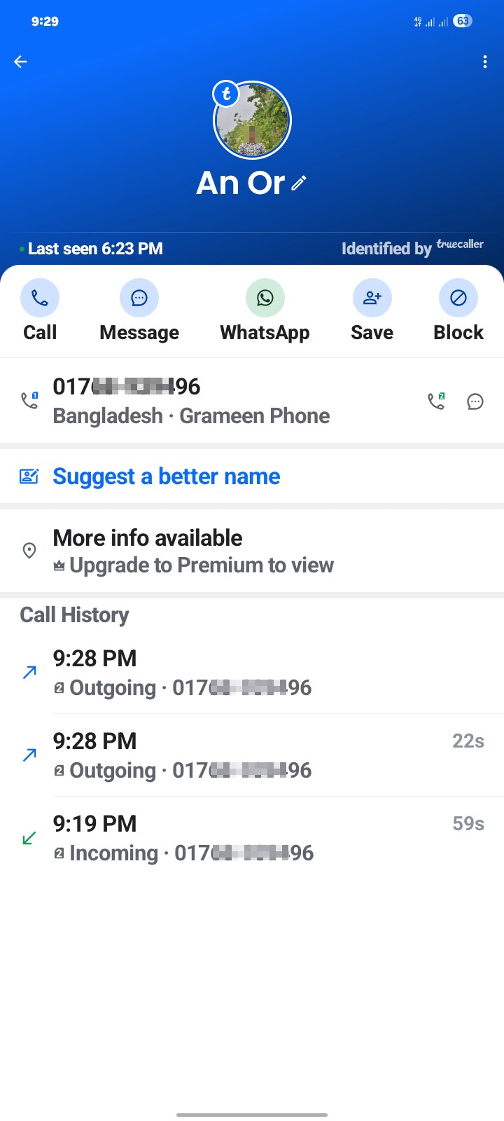 Harassment calls and bad behavior from wrong number