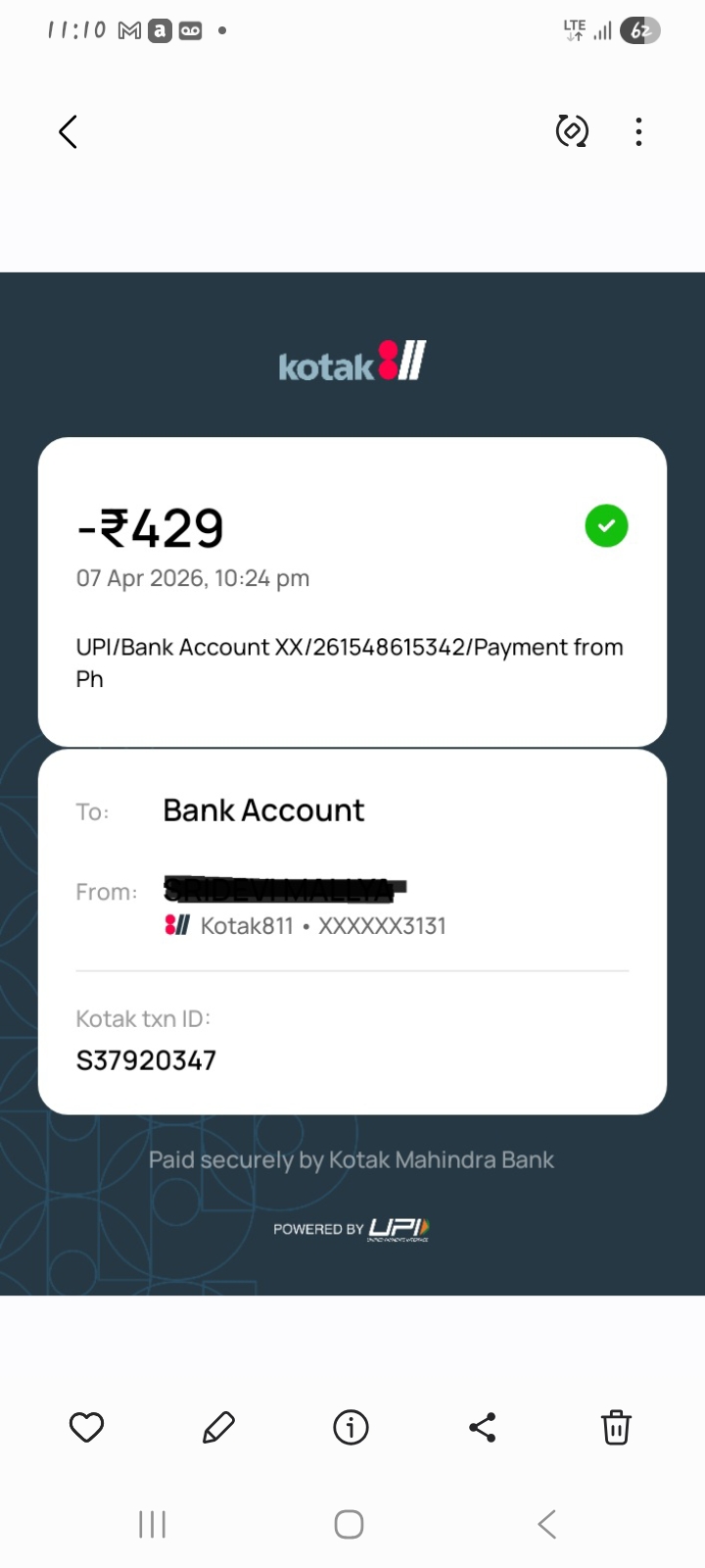 Unauthorized Kotak 811 Super Upgrade Charges - Scammed ₹429 - image 2