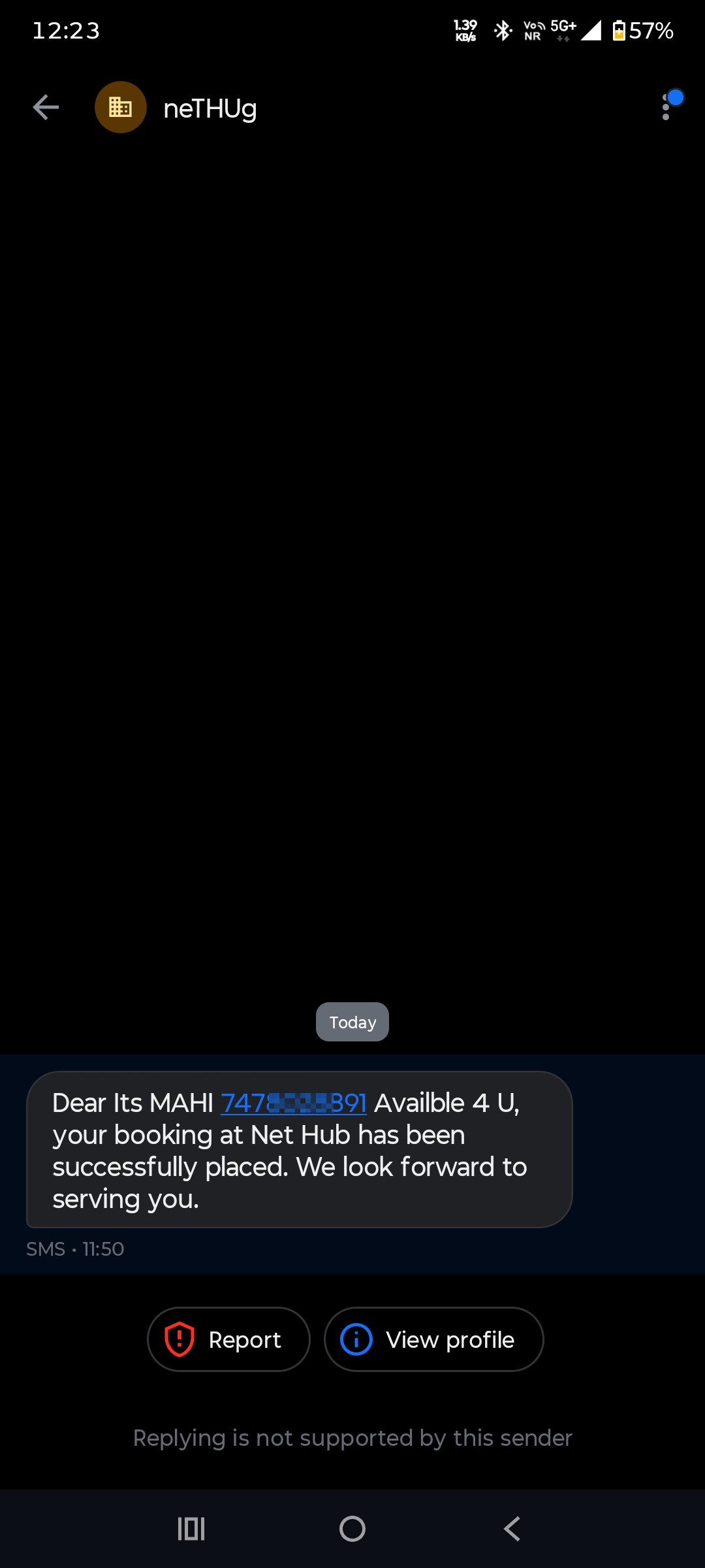 Getting scam messages neTHUg