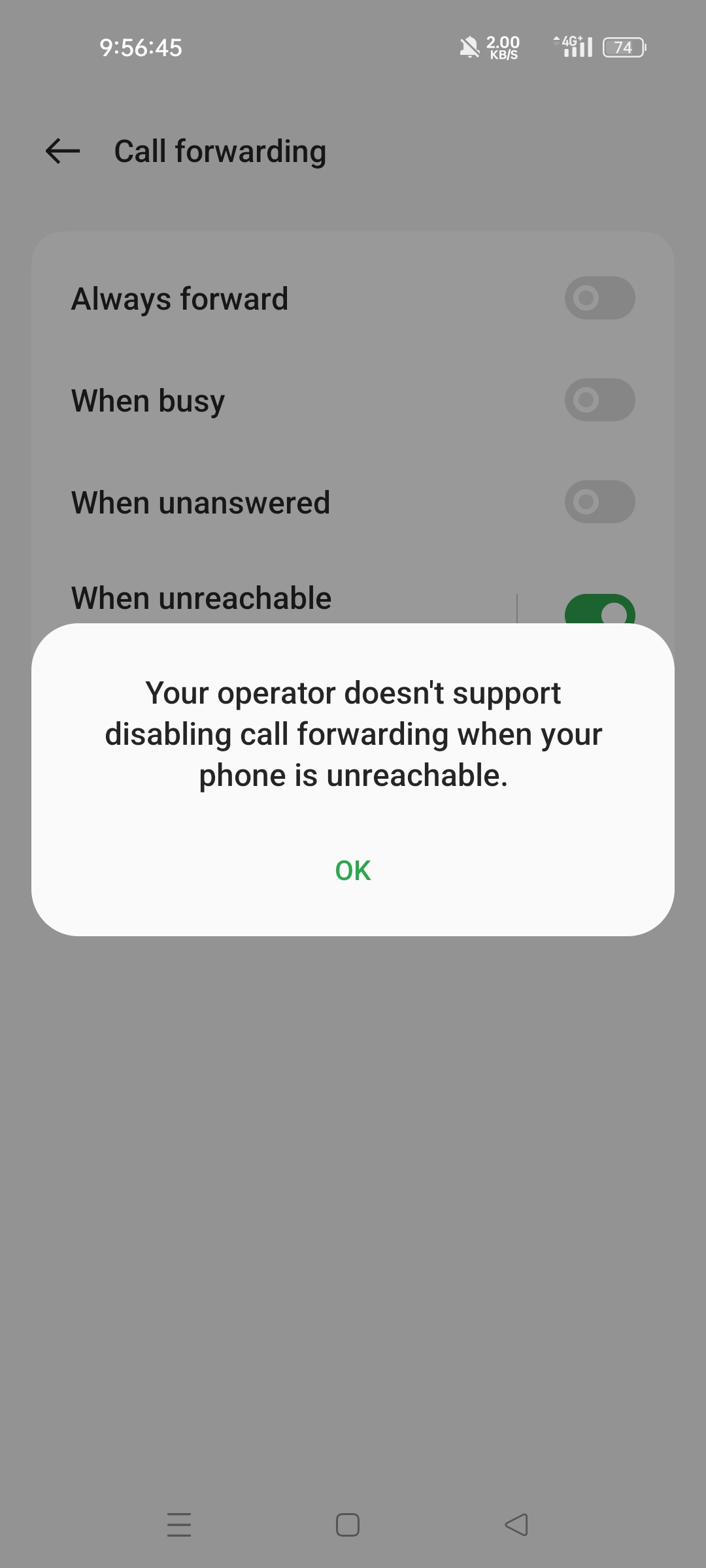 call forwarding when unreachable 