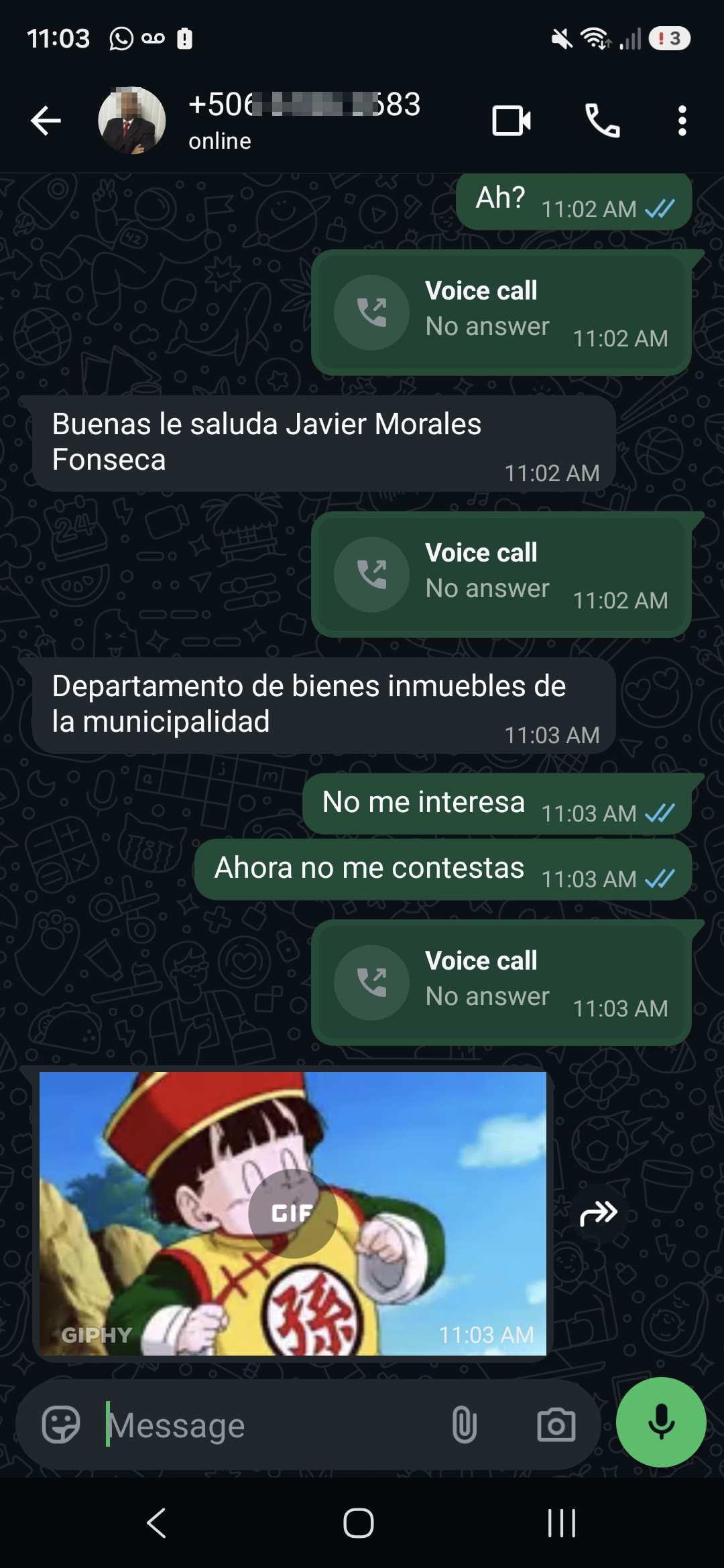 He says his name is Javier Morales