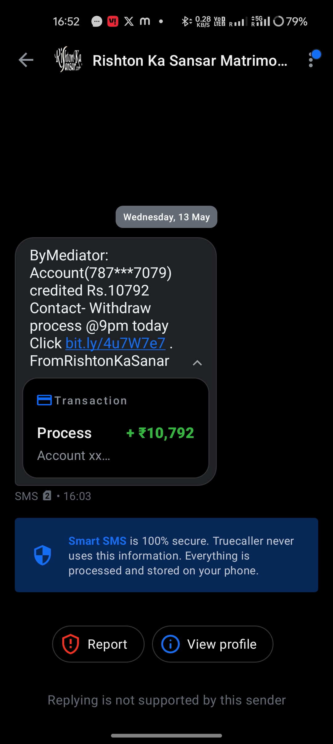 Please Avoid this type of Credit Massage! 