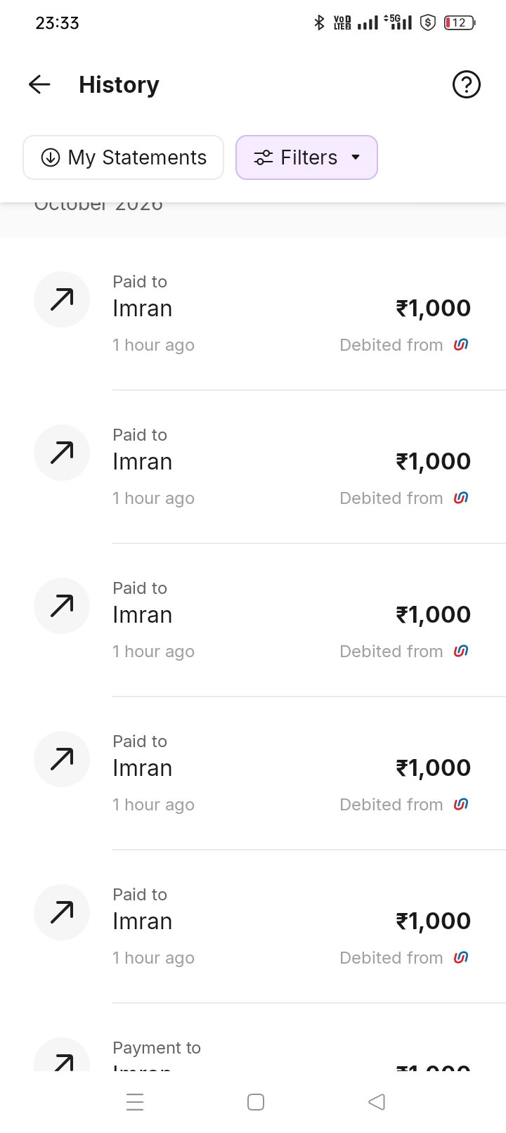 I have been defrauded of ₹5000.