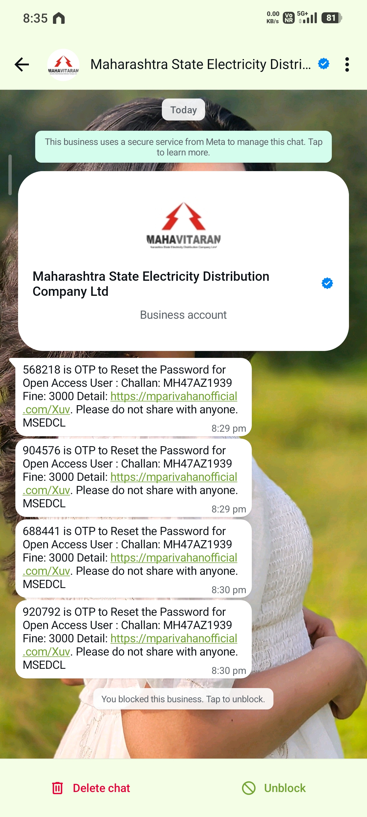 WhatsApp scam impersonating Maharashtra Electricity with fake challan - image 3
