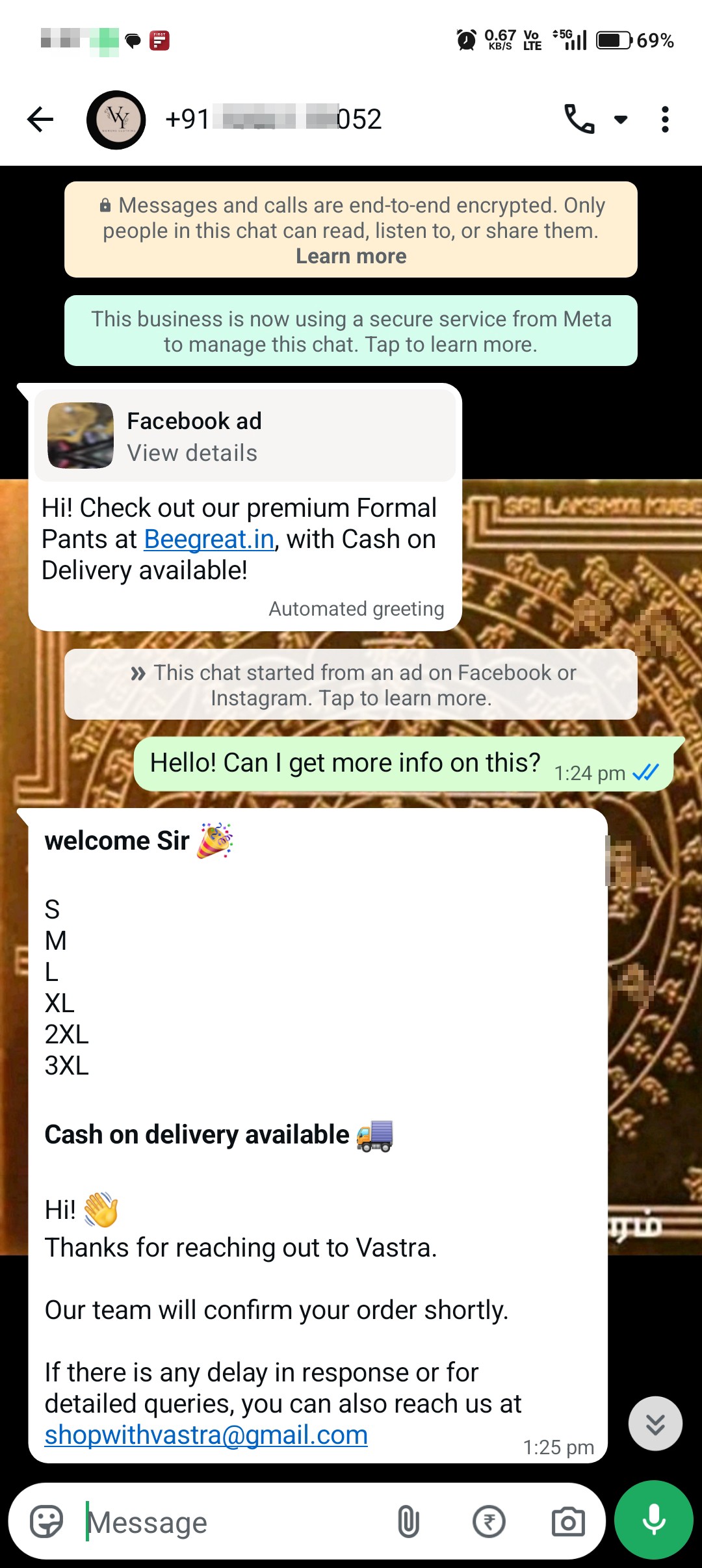 Facebook Purchase scam