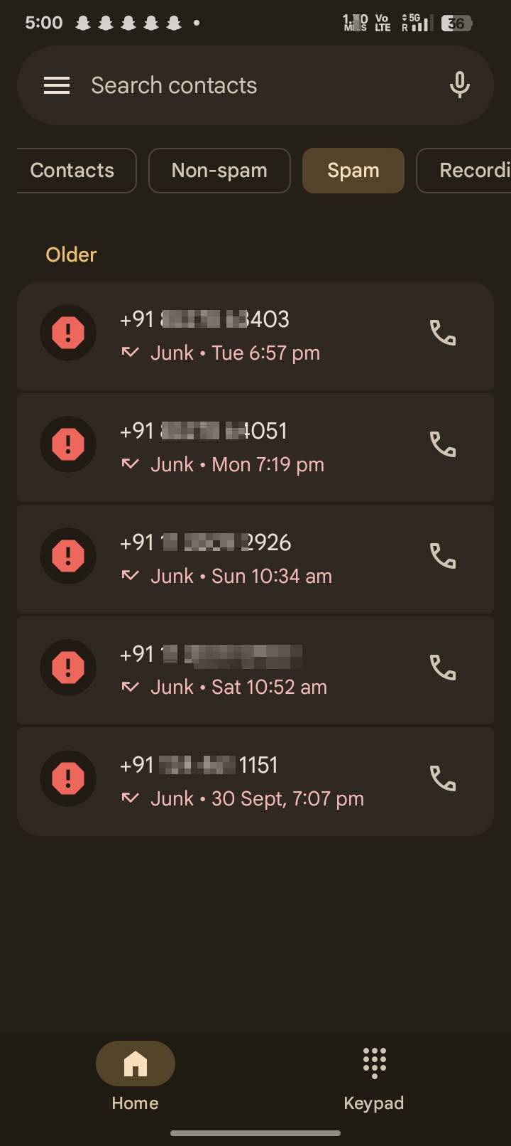 spam calling