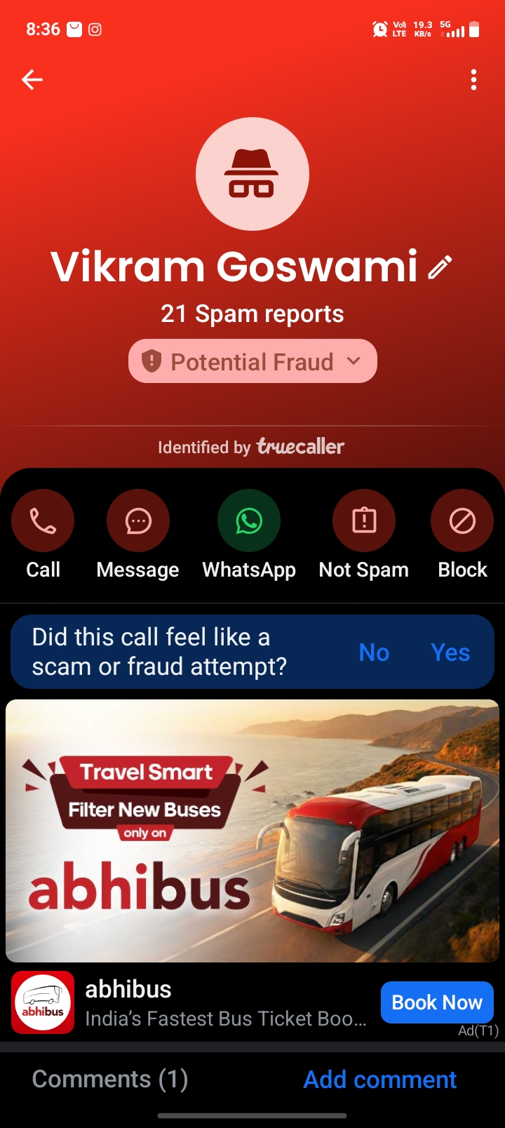spam call from police  - image 2