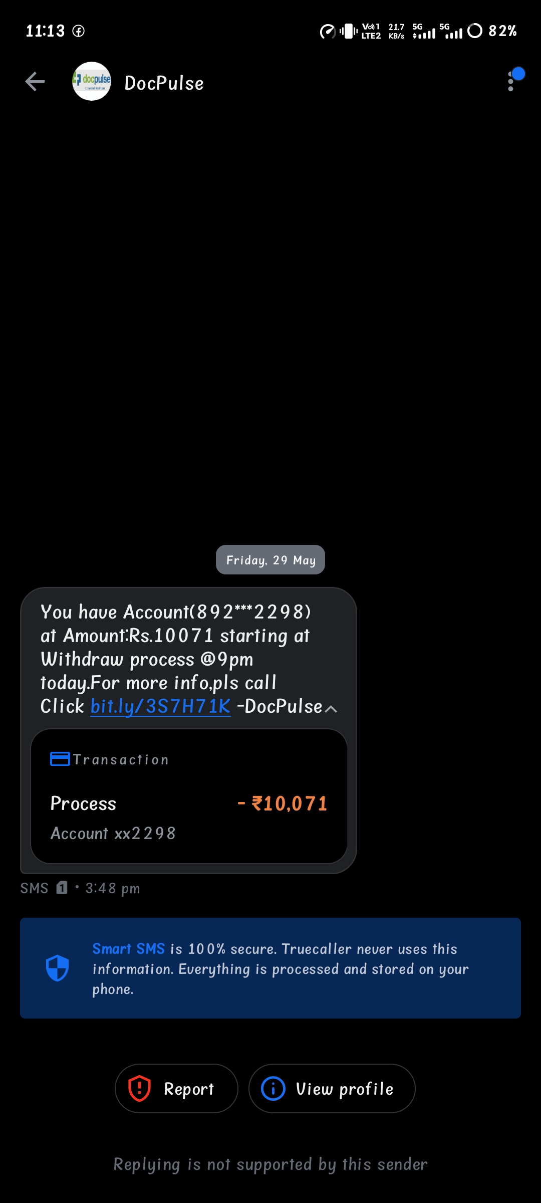 what a scam money dose not debited but this msg 😂