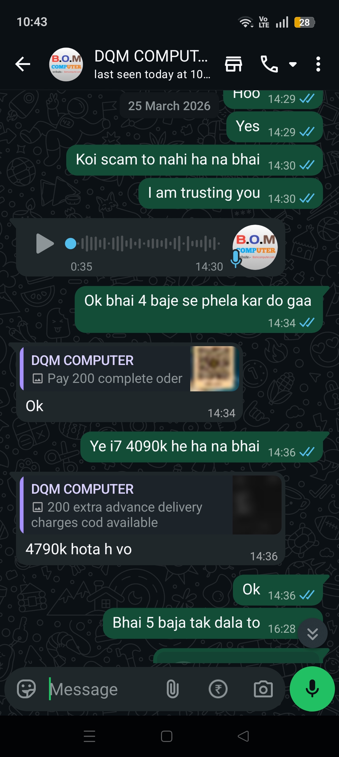 don't buy any product from WhatsApp group they are scammer 