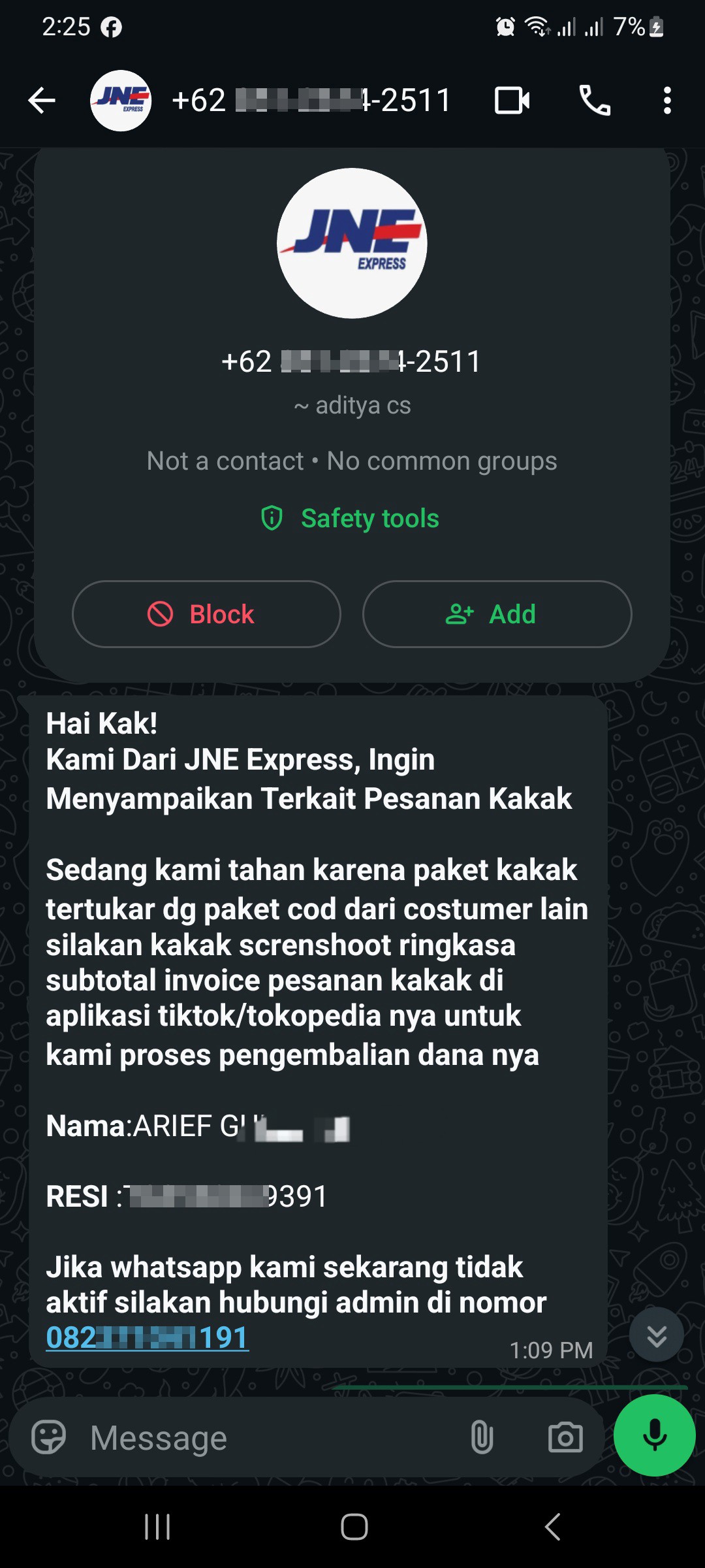 Oknum JNE tipu2