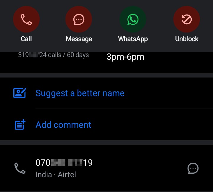 unknown number