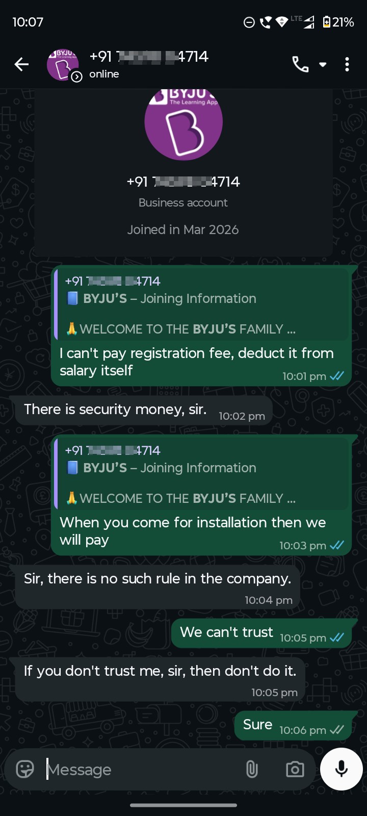 Byjus Fake Scam  - image 2