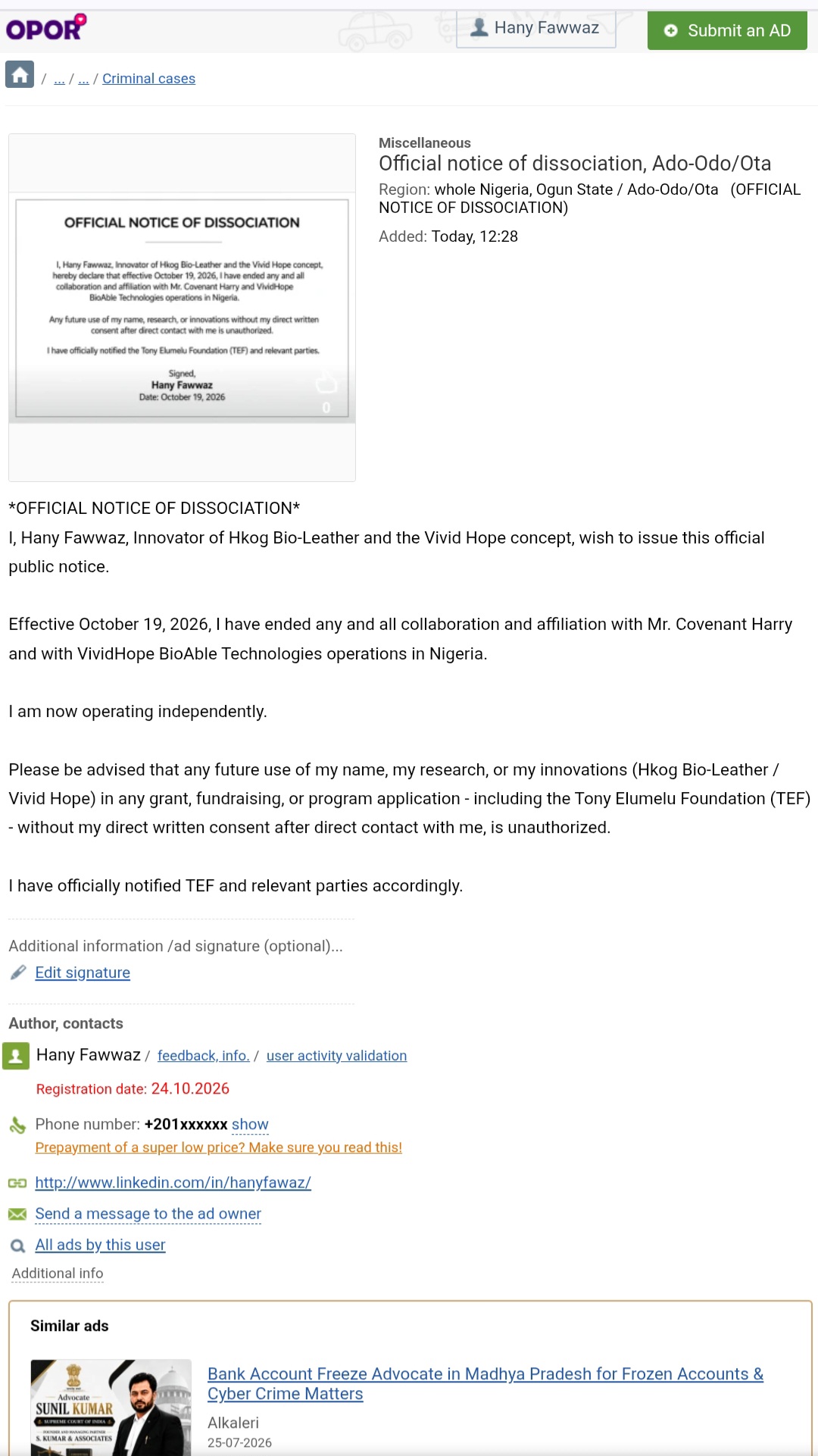 Impersonator - OPOR - Don't Answer - Scam - image 2