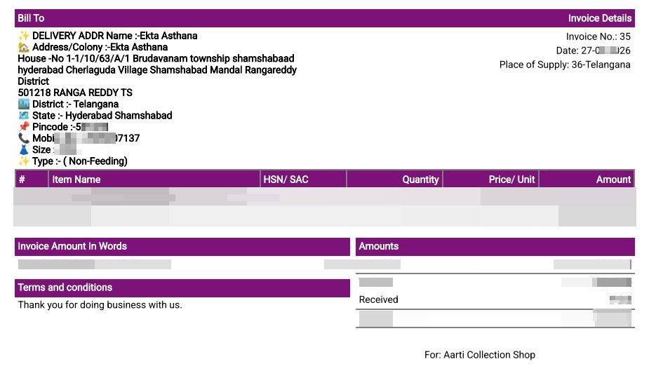 Fraud done by Aarti collection  - image 14