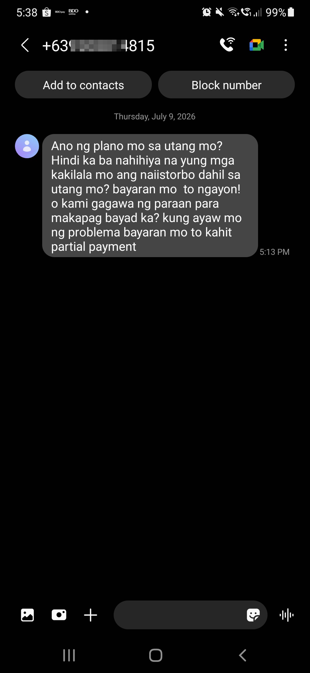 loan text